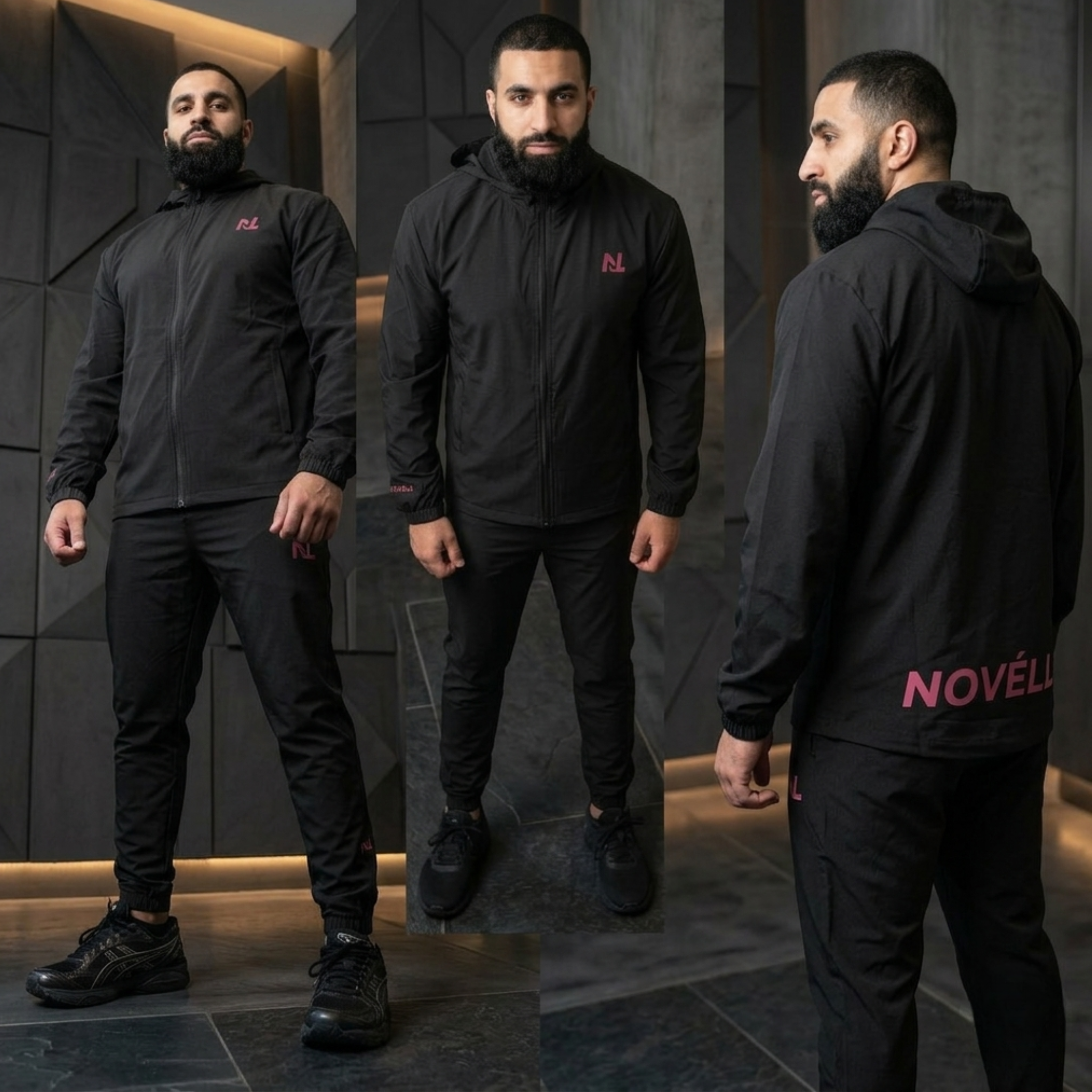 Novélle Tracksuit – Black/Pink